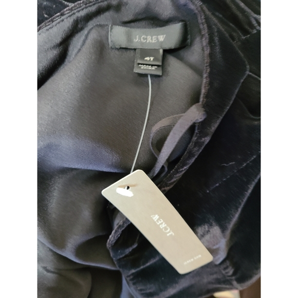 J. CREW BLACK VELVET SPAGHETTI STRAP PEPLUM TOP - Picture 4 of 4